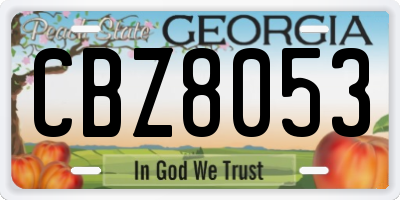 GA license plate CBZ8053