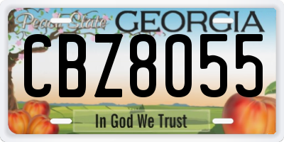 GA license plate CBZ8055