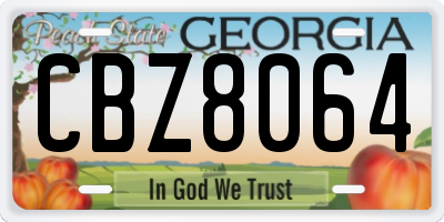 GA license plate CBZ8064