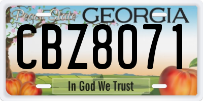 GA license plate CBZ8071