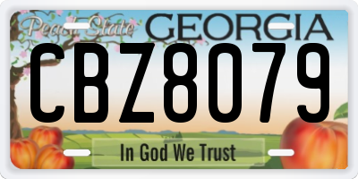 GA license plate CBZ8079