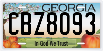 GA license plate CBZ8093