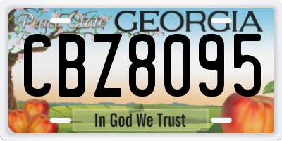 GA license plate CBZ8095