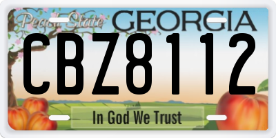GA license plate CBZ8112