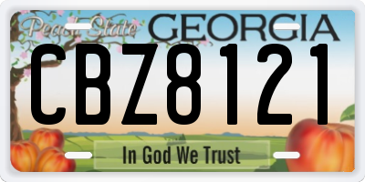 GA license plate CBZ8121