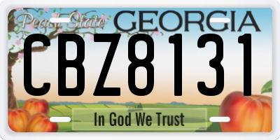 GA license plate CBZ8131