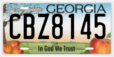 GA license plate CBZ8145