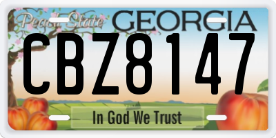 GA license plate CBZ8147