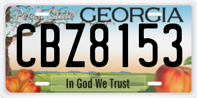 GA license plate CBZ8153
