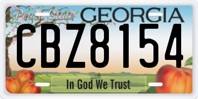GA license plate CBZ8154