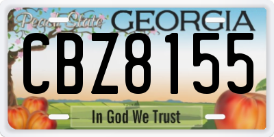 GA license plate CBZ8155