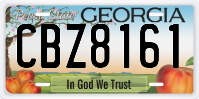 GA license plate CBZ8161