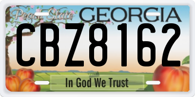 GA license plate CBZ8162
