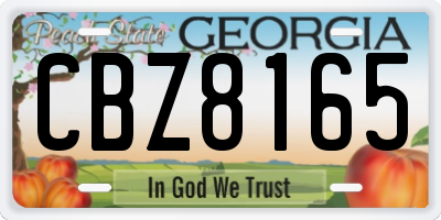 GA license plate CBZ8165