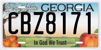 GA license plate CBZ8171