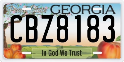 GA license plate CBZ8183