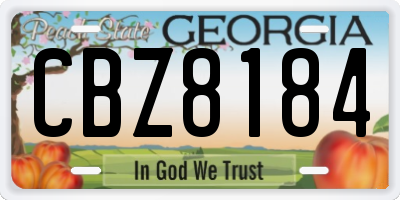GA license plate CBZ8184