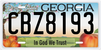GA license plate CBZ8193