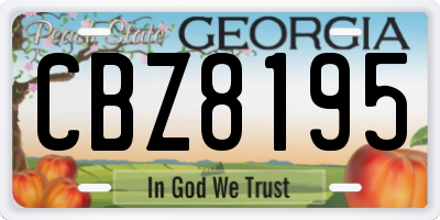 GA license plate CBZ8195