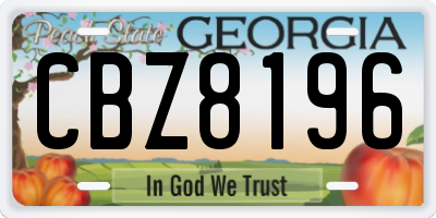 GA license plate CBZ8196
