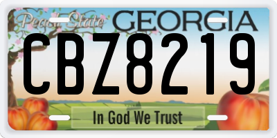 GA license plate CBZ8219