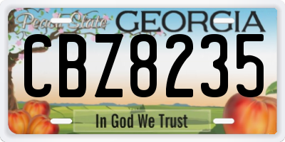 GA license plate CBZ8235