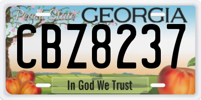 GA license plate CBZ8237