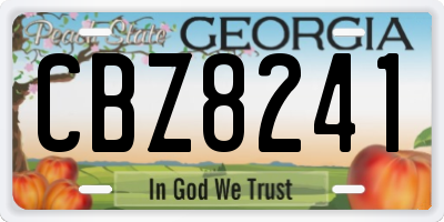 GA license plate CBZ8241