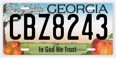 GA license plate CBZ8243