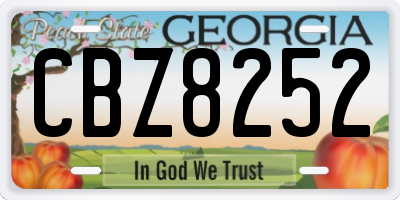 GA license plate CBZ8252
