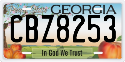 GA license plate CBZ8253