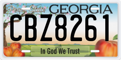 GA license plate CBZ8261