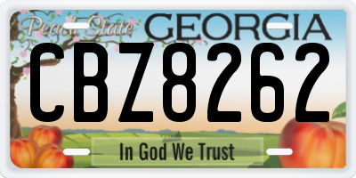GA license plate CBZ8262