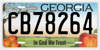 GA license plate CBZ8264