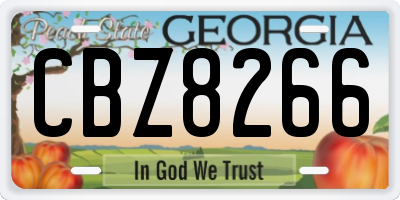 GA license plate CBZ8266