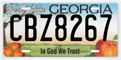 GA license plate CBZ8267