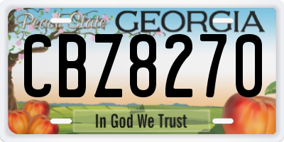 GA license plate CBZ8270
