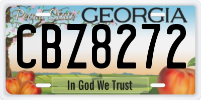 GA license plate CBZ8272