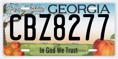 GA license plate CBZ8277