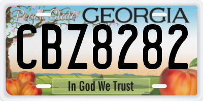 GA license plate CBZ8282