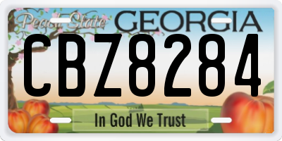 GA license plate CBZ8284