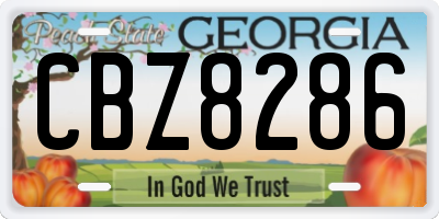 GA license plate CBZ8286