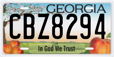 GA license plate CBZ8294