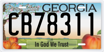 GA license plate CBZ8311