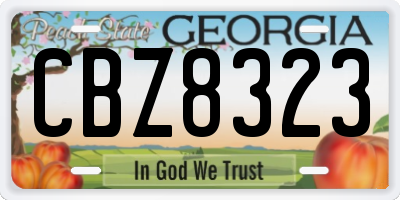 GA license plate CBZ8323
