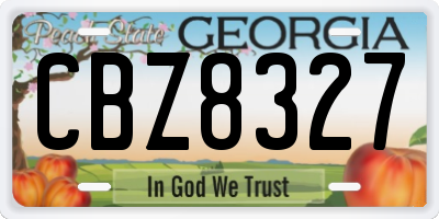 GA license plate CBZ8327