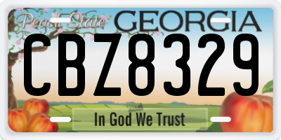 GA license plate CBZ8329
