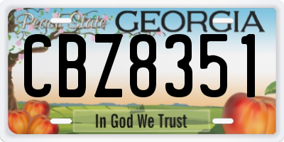 GA license plate CBZ8351
