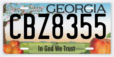 GA license plate CBZ8355