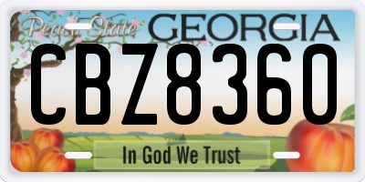 GA license plate CBZ8360